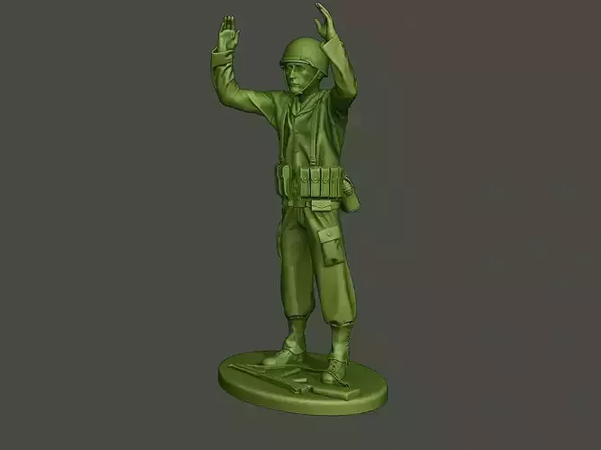 American soldier ww2 surrender A2 3D print model