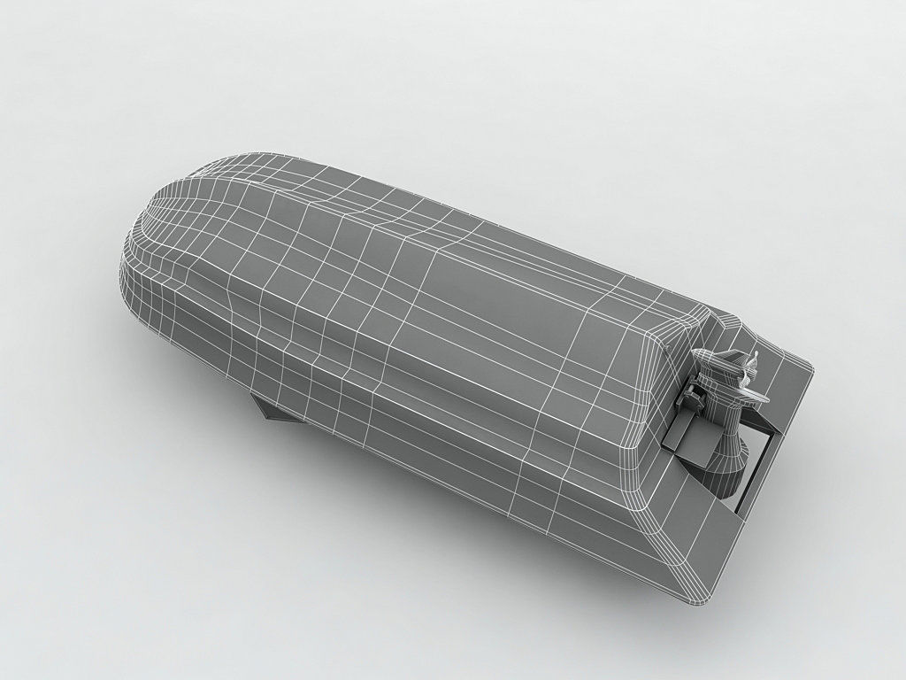 Fishing Motor Boat Dinghy 1 Low-poly 3D model_5