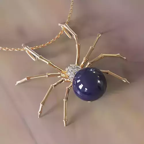 Spider  with pearl pendant and brooch