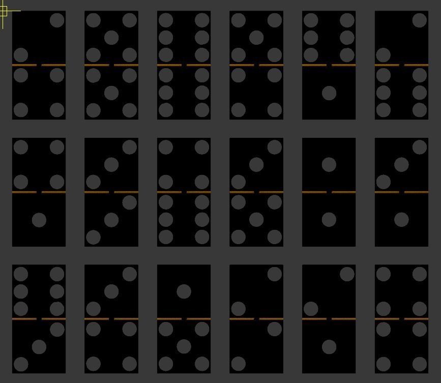 Domino dominoes in row 3D model_1