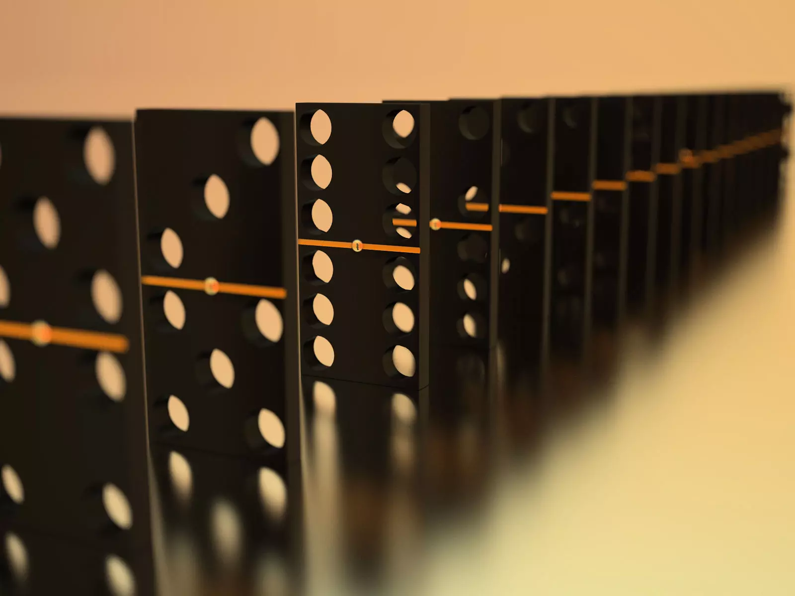 Domino dominoes in row 3D model_0