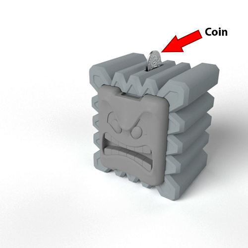 Thwomp Piggy bank 3D print model
