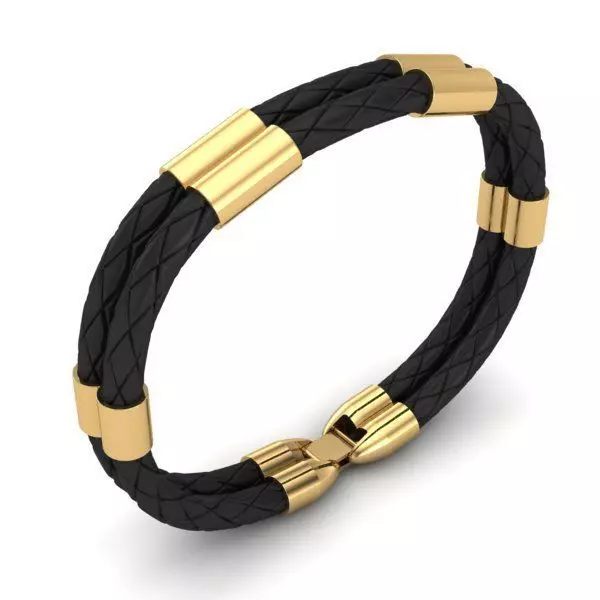 MEN LEATHER BRACELET 3D print model_0