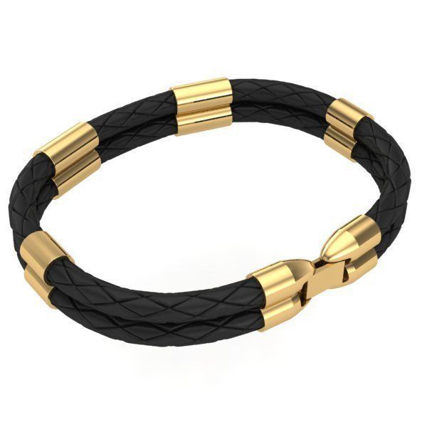 MEN LEATHER BRACELET 3D print model_2