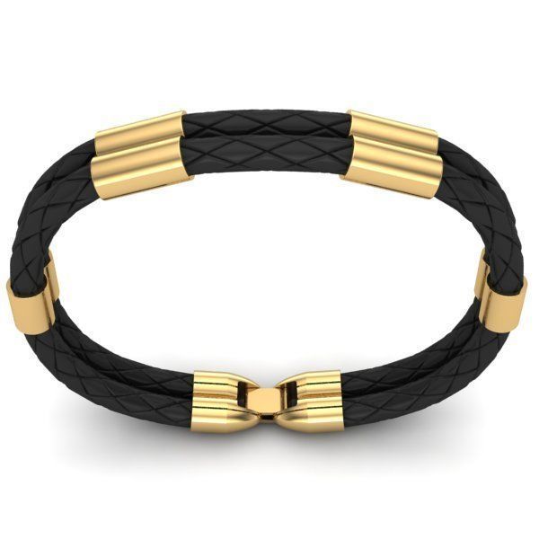 MEN LEATHER BRACELET 3D print model_1
