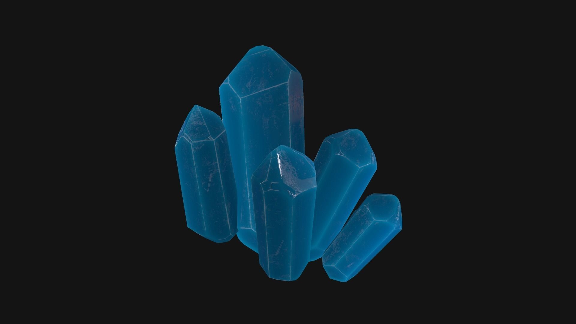 1 mineral lightblue Low-poly 3D model_4