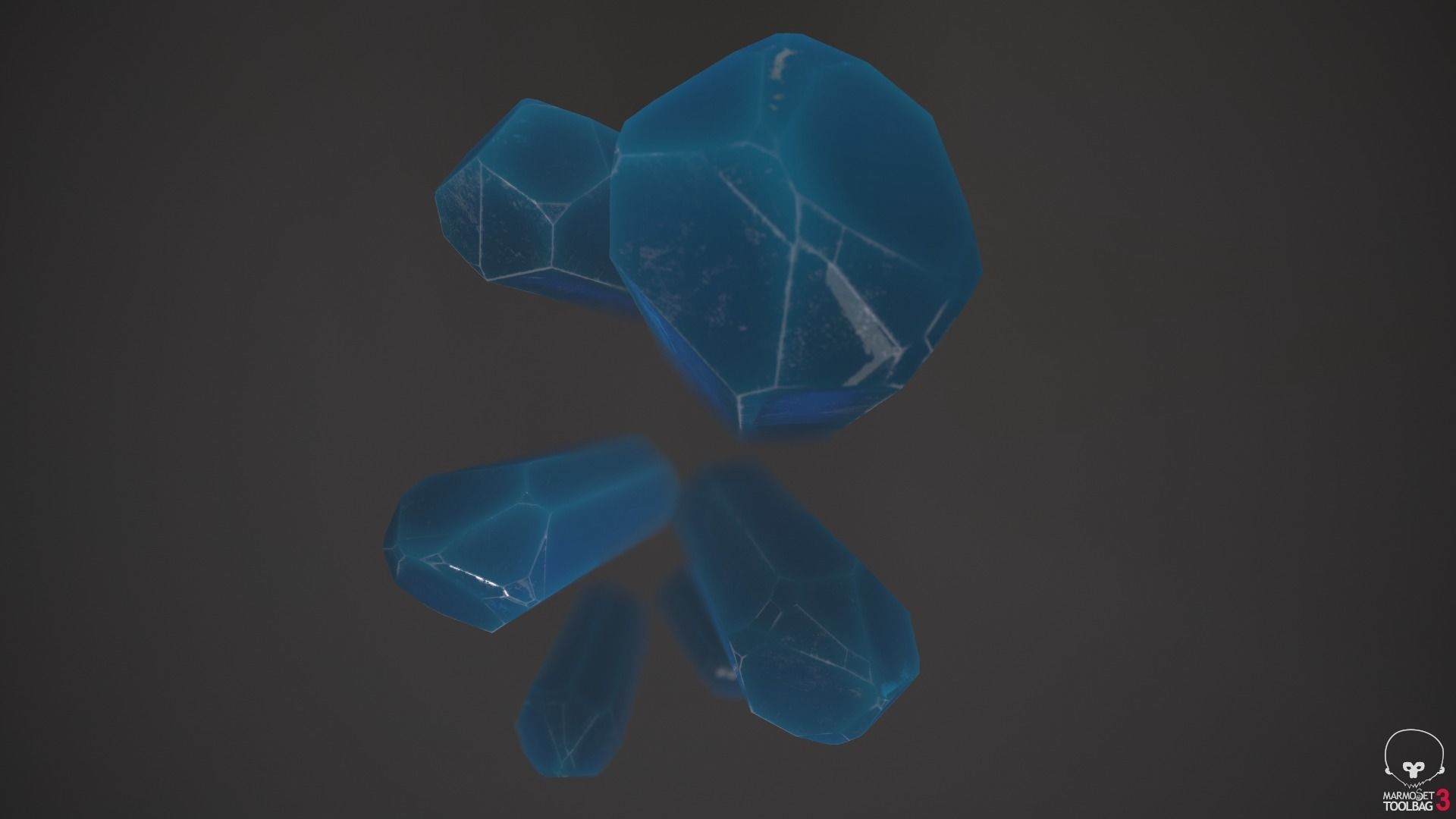 1 mineral lightblue Low-poly 3D model_8