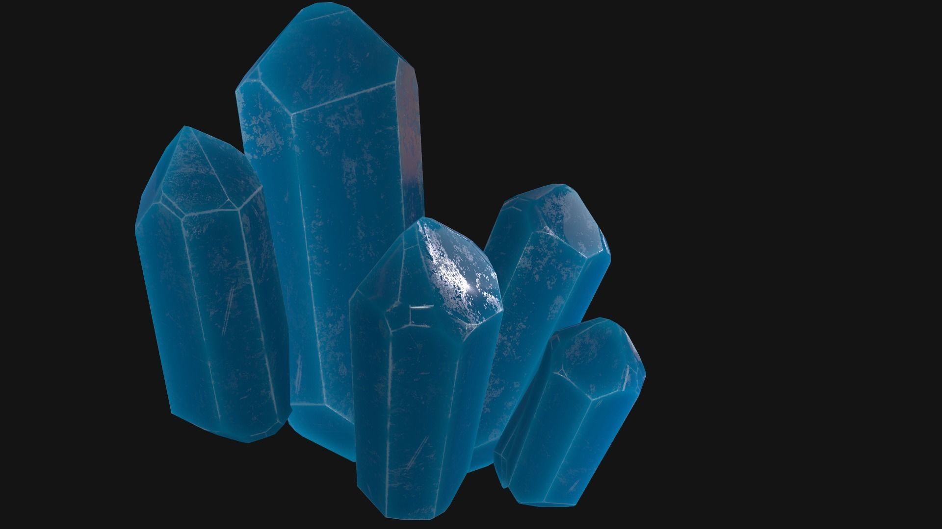 1 mineral lightblue Low-poly 3D model_2