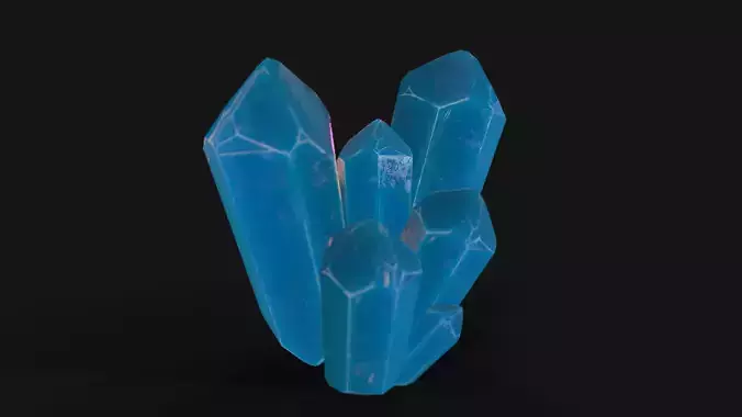 1 mineral lightblue Low-poly 3D model