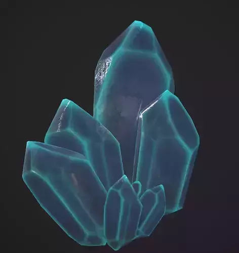 1 blue mineral Low-poly 3D model