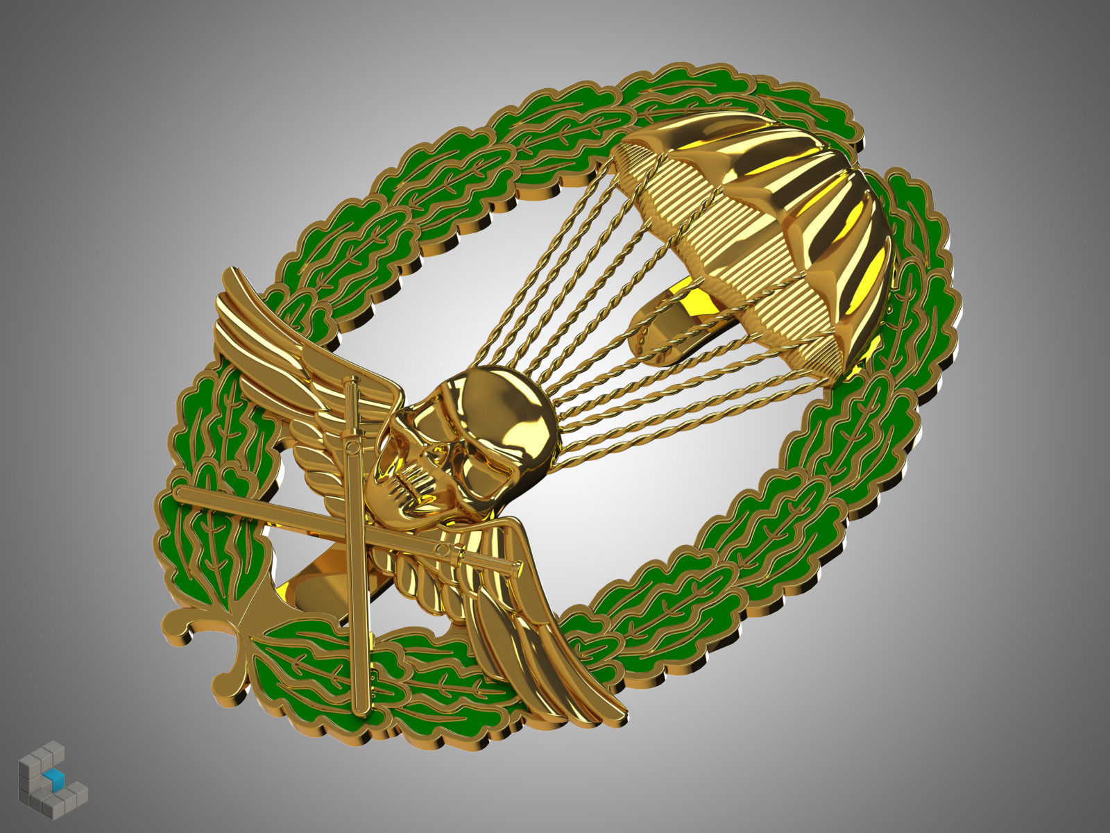 Royal Hungarian Army Parachutist Skill Badge 3D print model_0