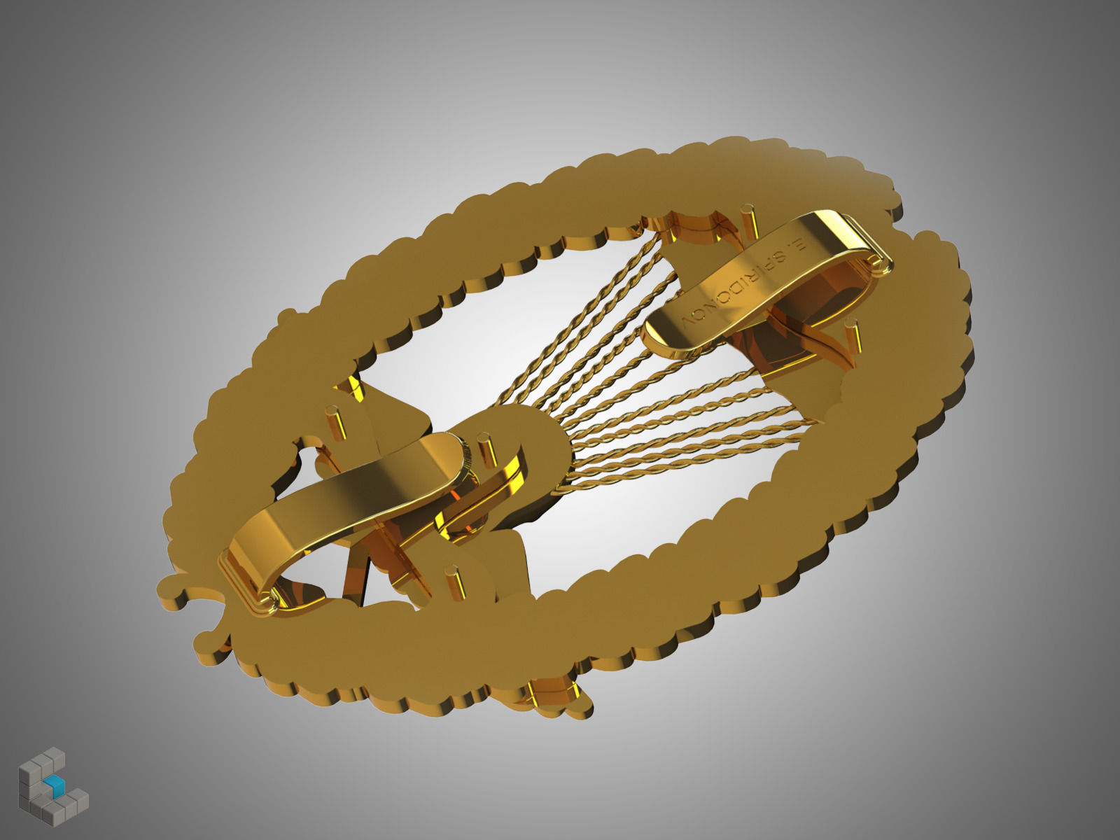 Royal Hungarian Army Parachutist Skill Badge 3D print model_2