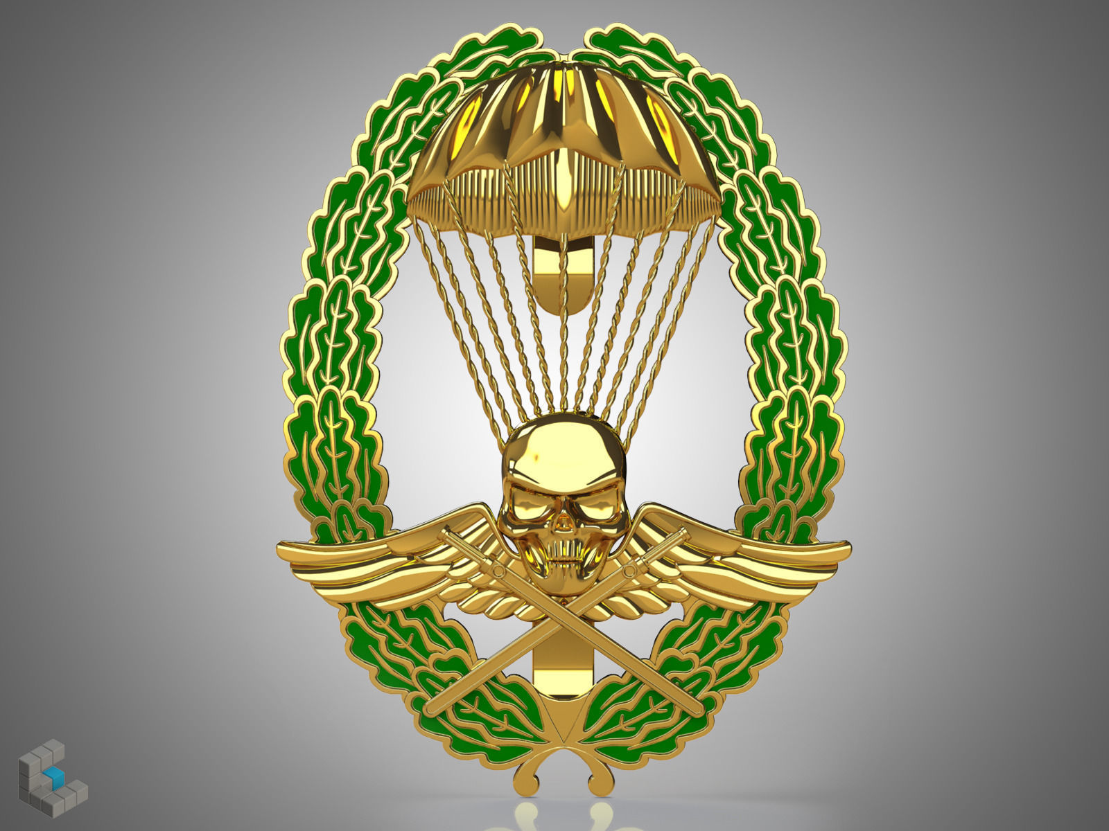 Royal Hungarian Army Parachutist Skill Badge 3D print model_1