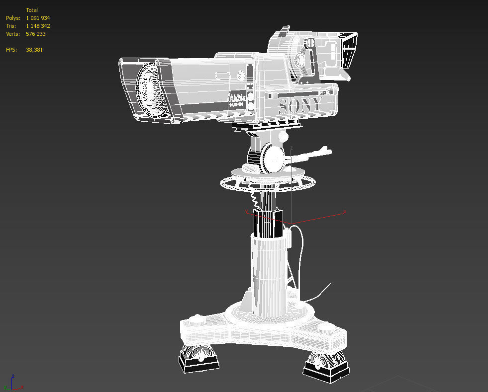 Professional SONY BVP 9000 STUDIO CAMERA 3D model_6