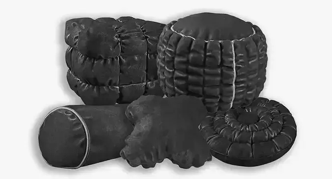 Pillow Collection Pouf Leather 