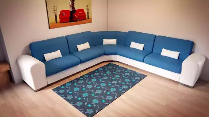 Corner couch Low-poly 3D model