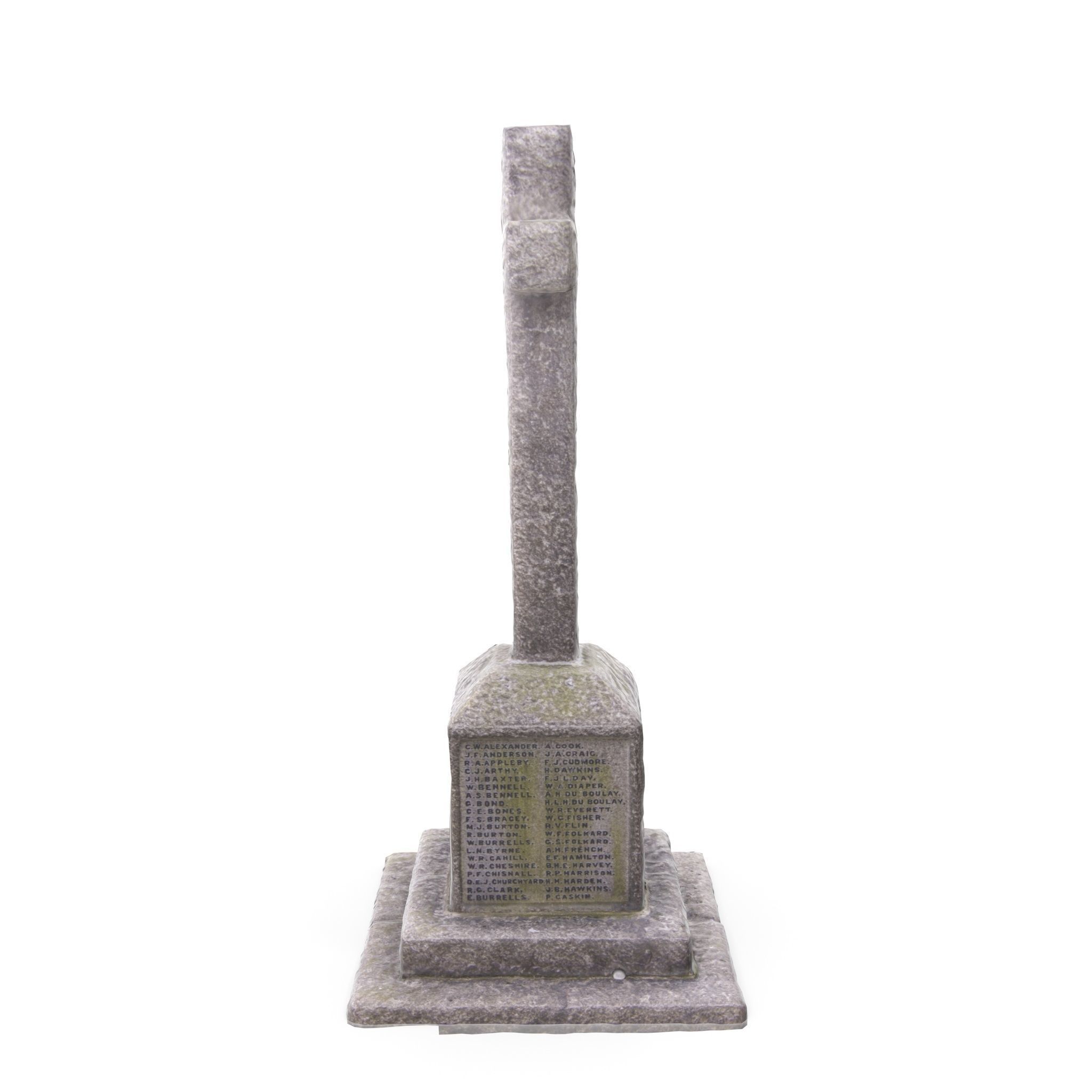 Saint Botolphs Cross War Memorial Stone Sculpture 3D model_14