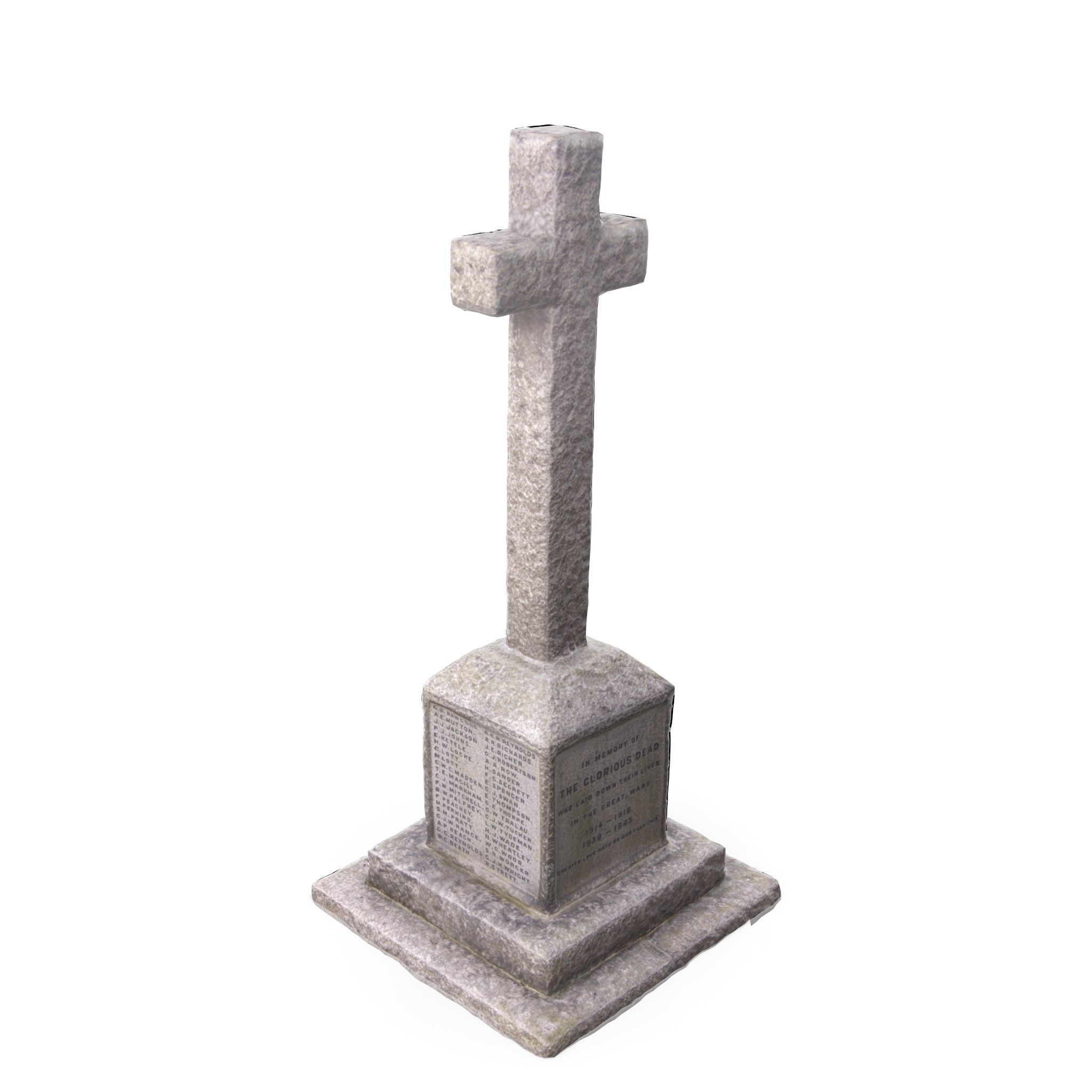Saint Botolphs Cross War Memorial Stone Sculpture 3D model_10