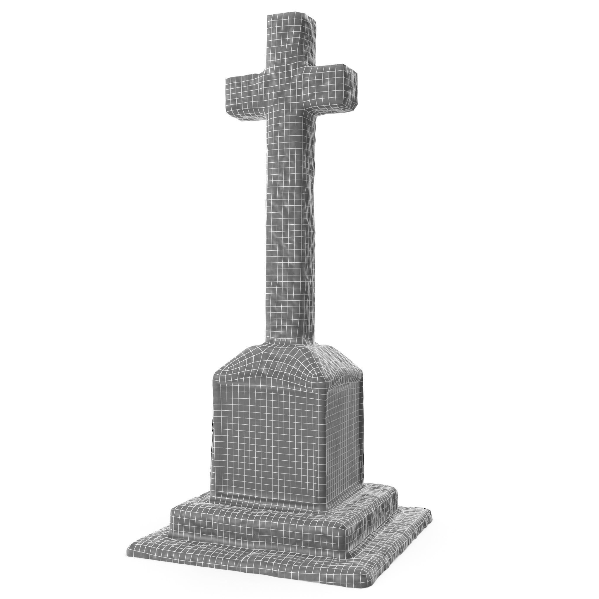 Saint Botolphs Cross War Memorial Stone Sculpture 3D model_1