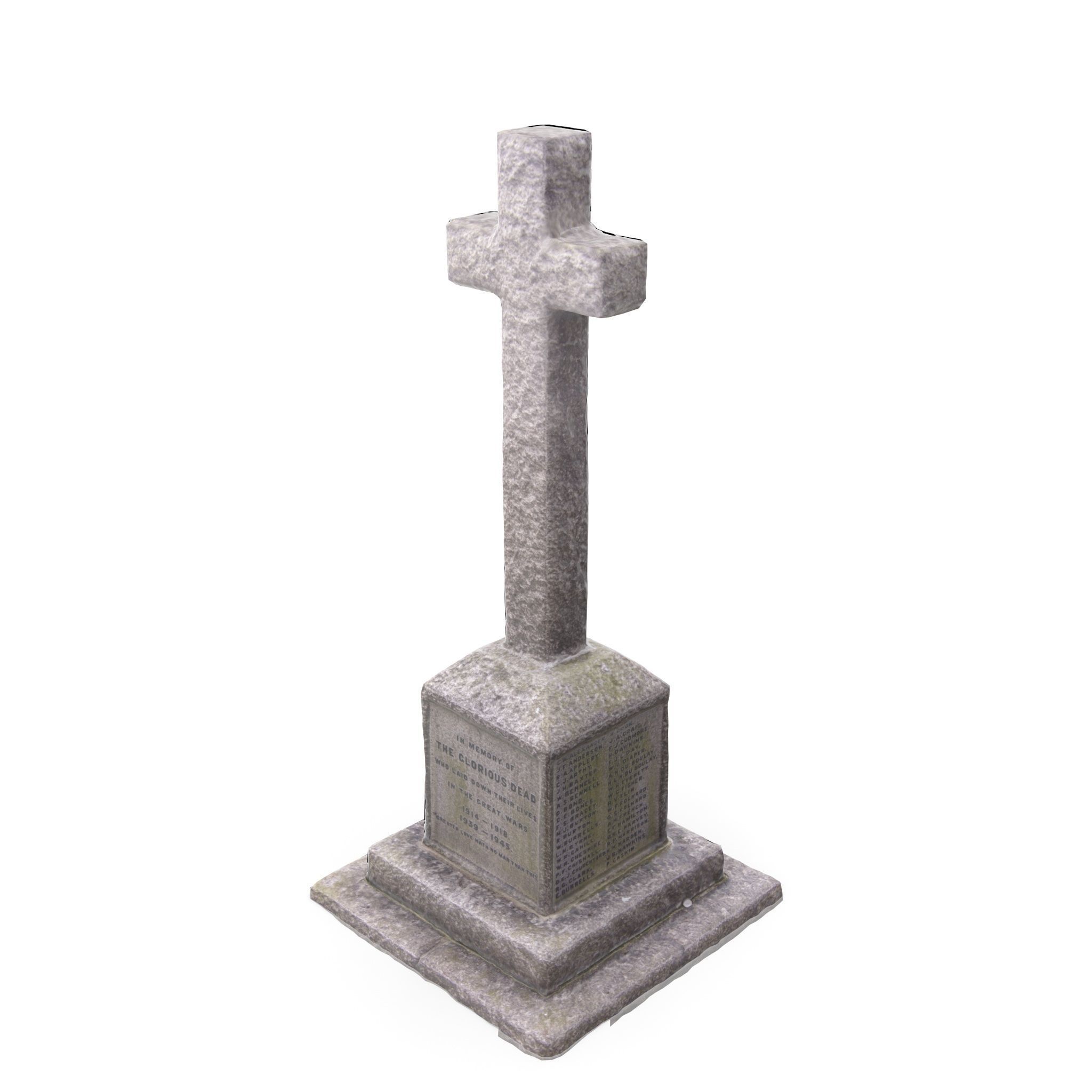 Saint Botolphs Cross War Memorial Stone Sculpture 3D model_11