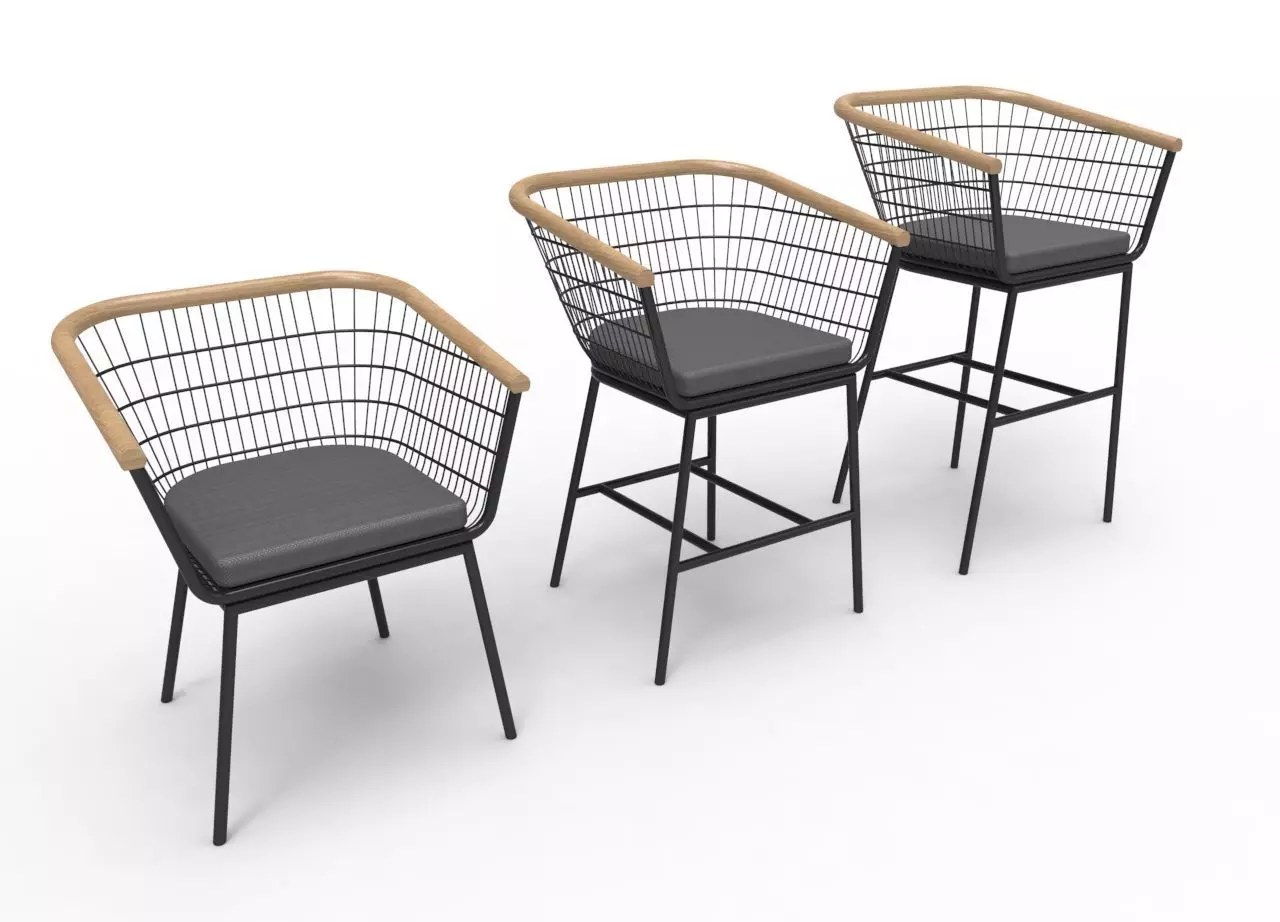 Wire Barrel Chair Collection 3D print model