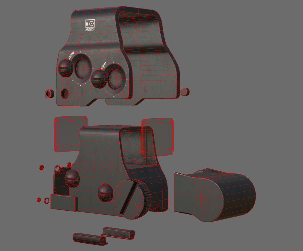 Weapon - Scope - 01 - EoTechXPS3 Low-poly 3D model_21