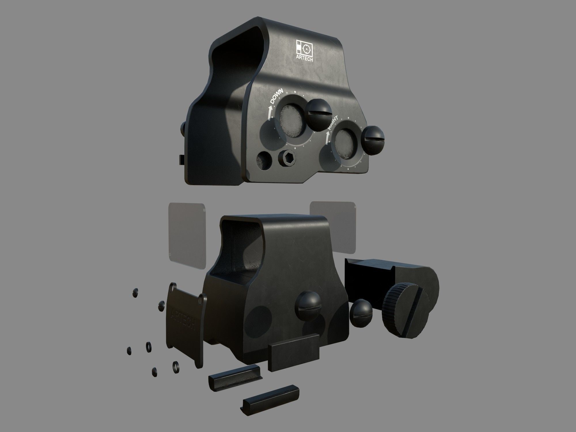 Weapon - Scope - 01 - EoTechXPS3 Low-poly 3D model_12