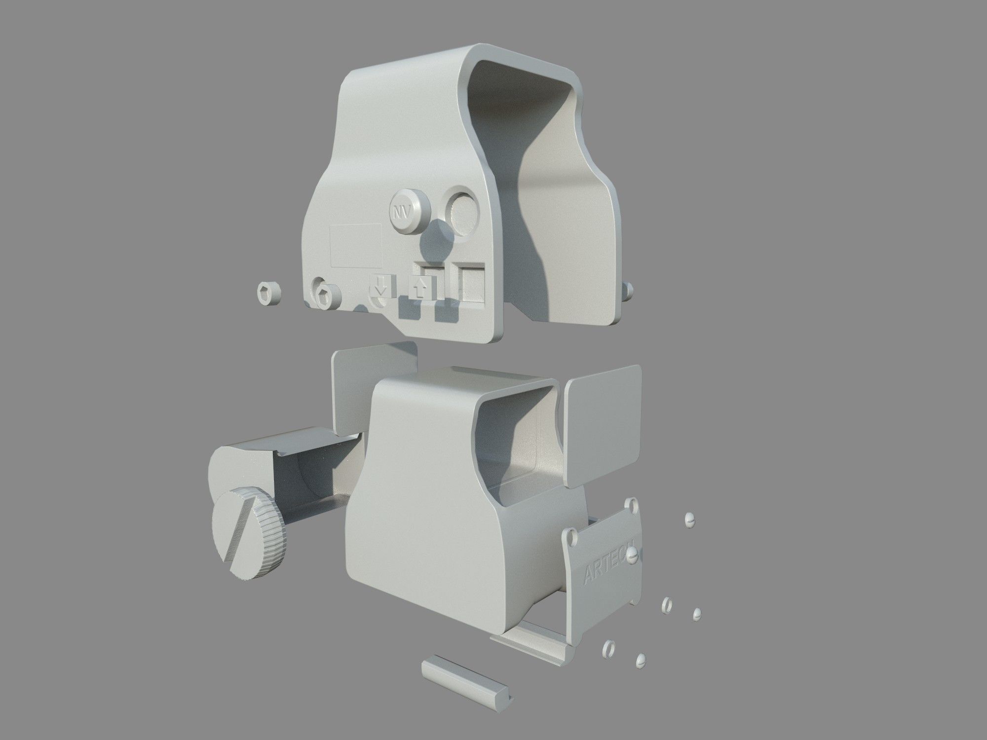 Weapon - Scope - 01 - EoTechXPS3 Low-poly 3D model_15