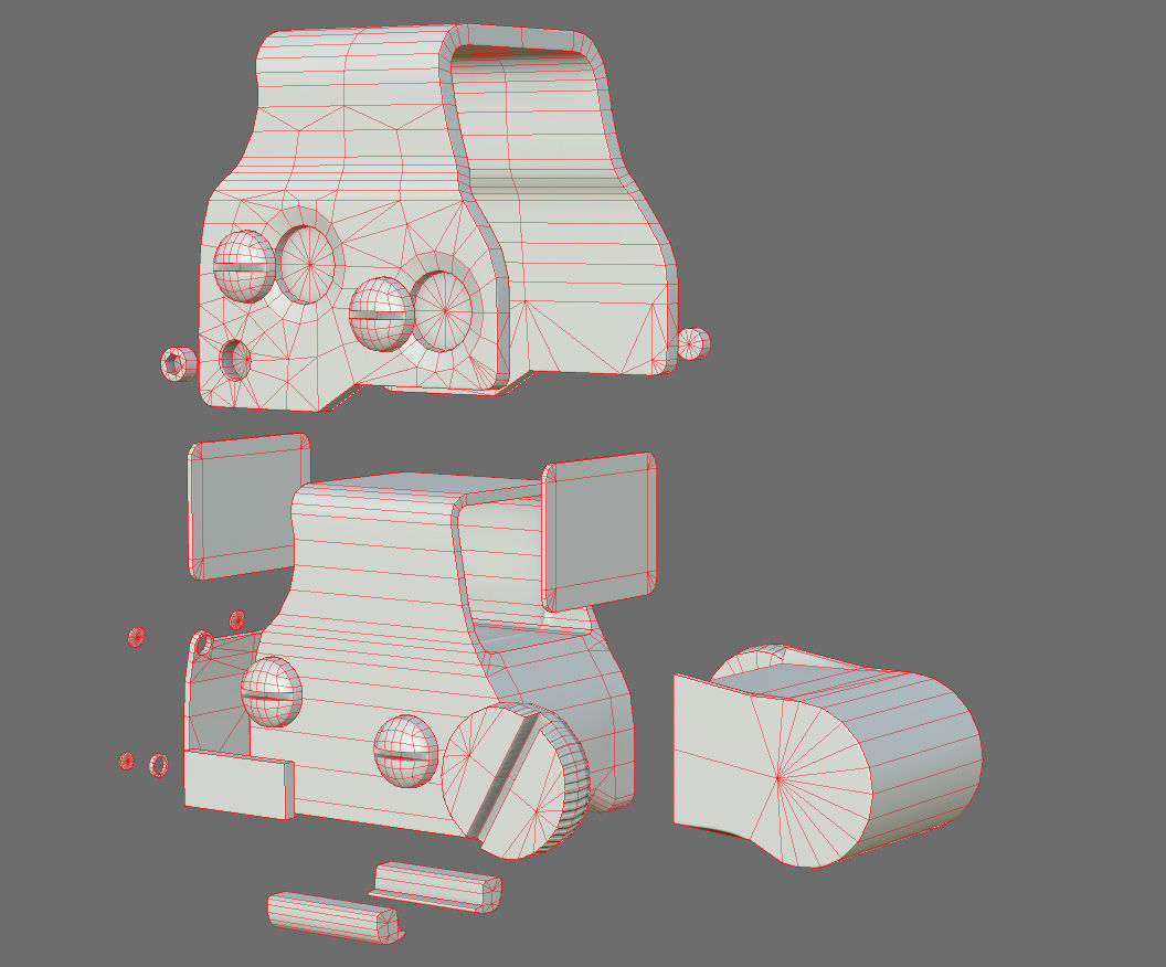 Weapon - Scope - 01 - EoTechXPS3 Low-poly 3D model_25