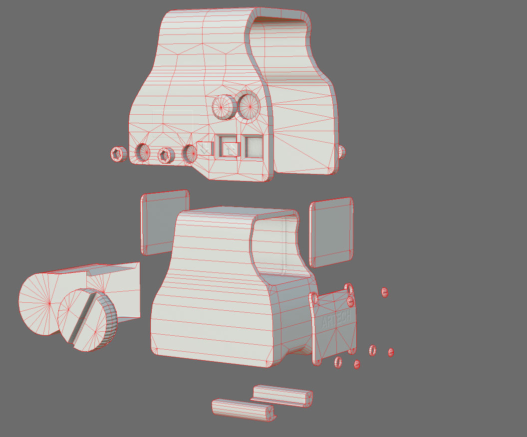 Weapon - Scope - 01 - EoTechXPS3 Low-poly 3D model_23