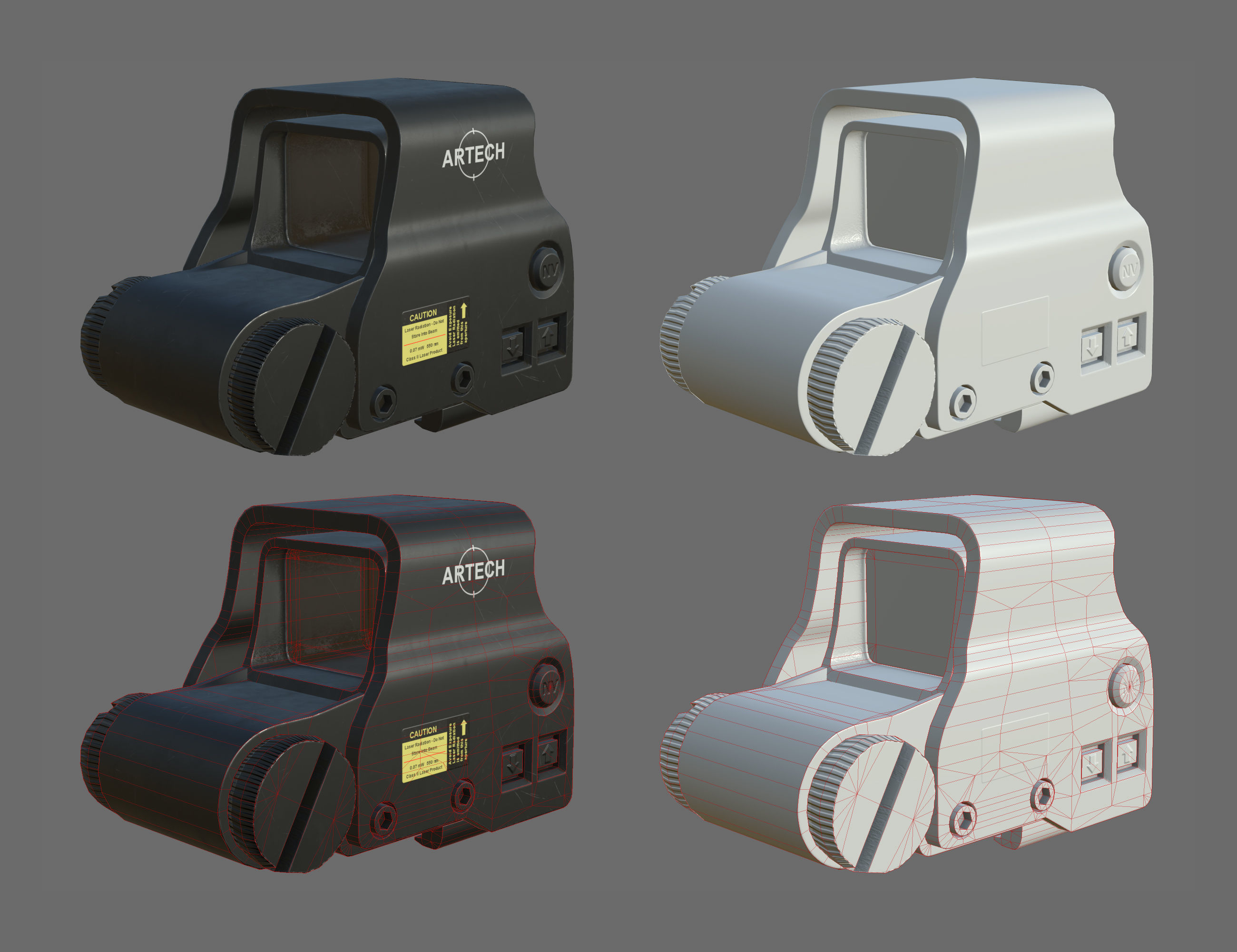 Weapon - Scope - 01 - EoTechXPS3 Low-poly 3D model_1