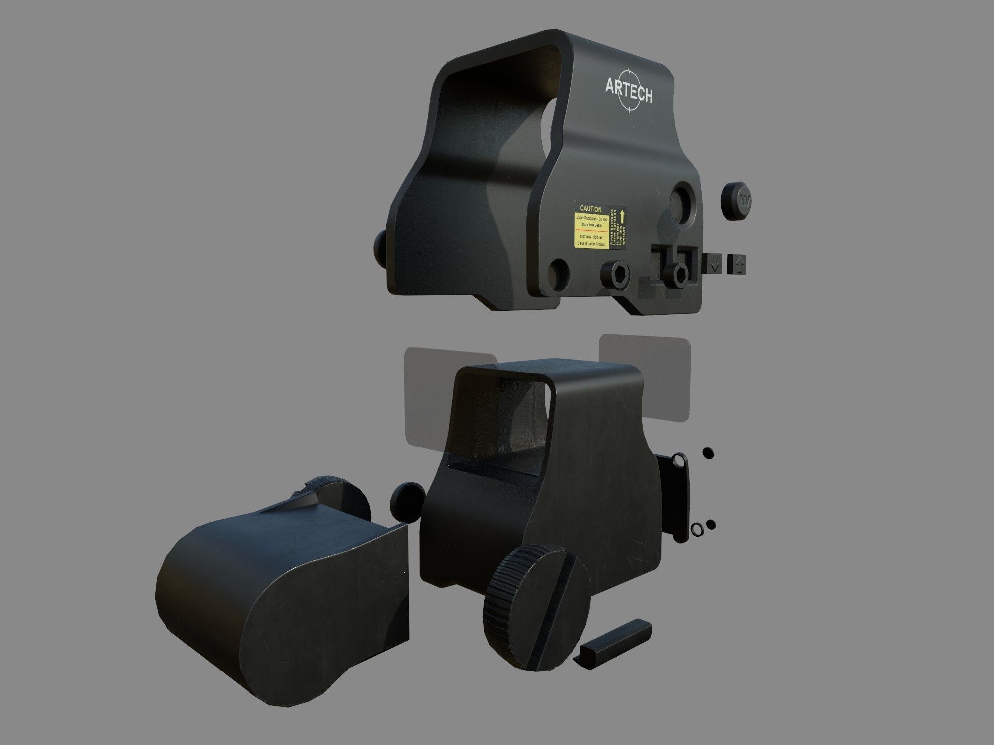 Weapon - Scope - 01 - EoTechXPS3 Low-poly 3D model_10