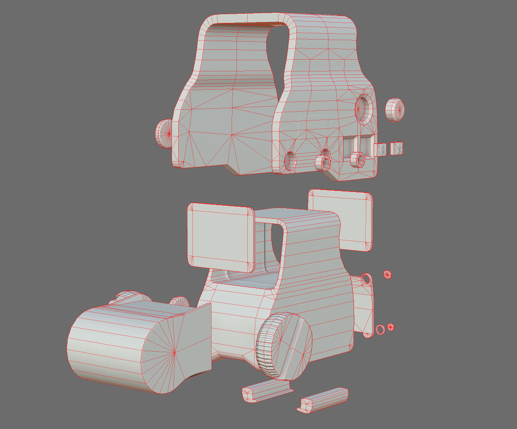 Weapon - Scope - 01 - EoTechXPS3 Low-poly 3D model_22