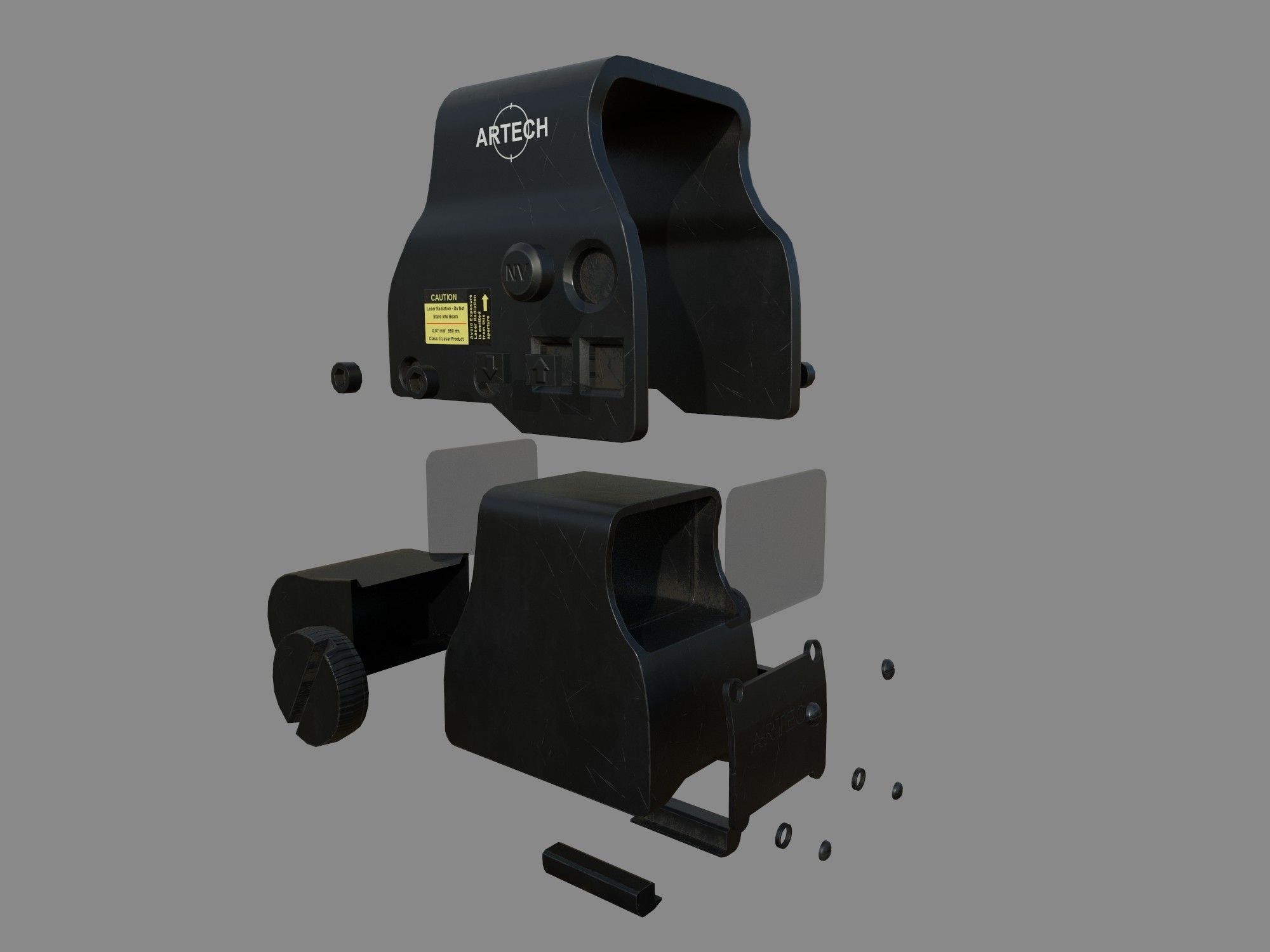 Weapon - Scope - 01 - EoTechXPS3 Low-poly 3D model_11