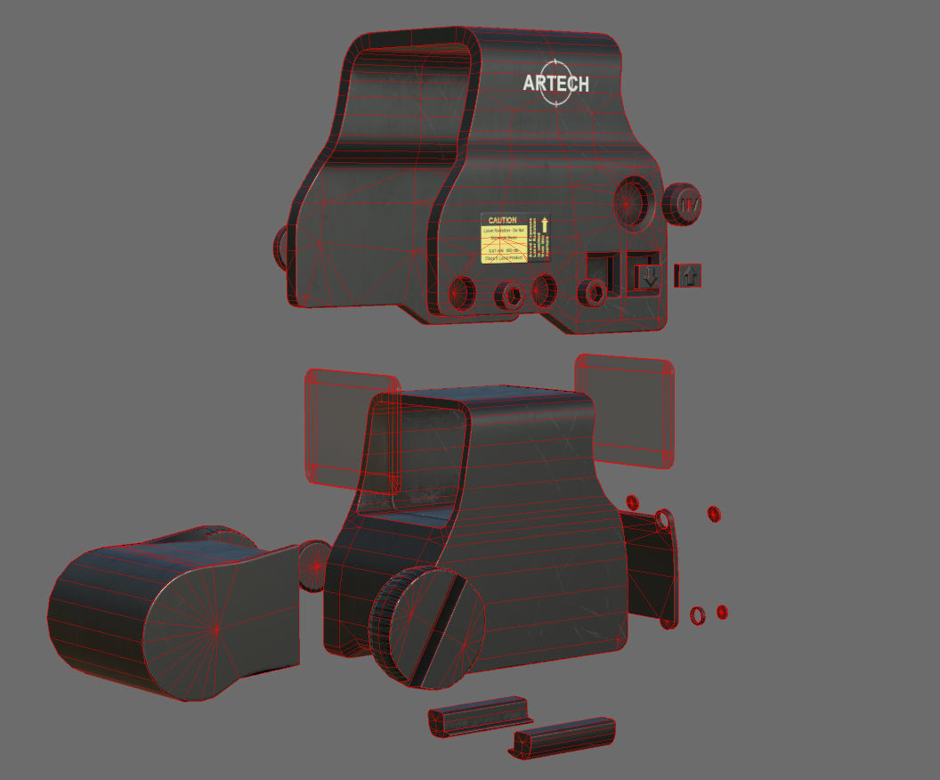Weapon - Scope - 01 - EoTechXPS3 Low-poly 3D model_18