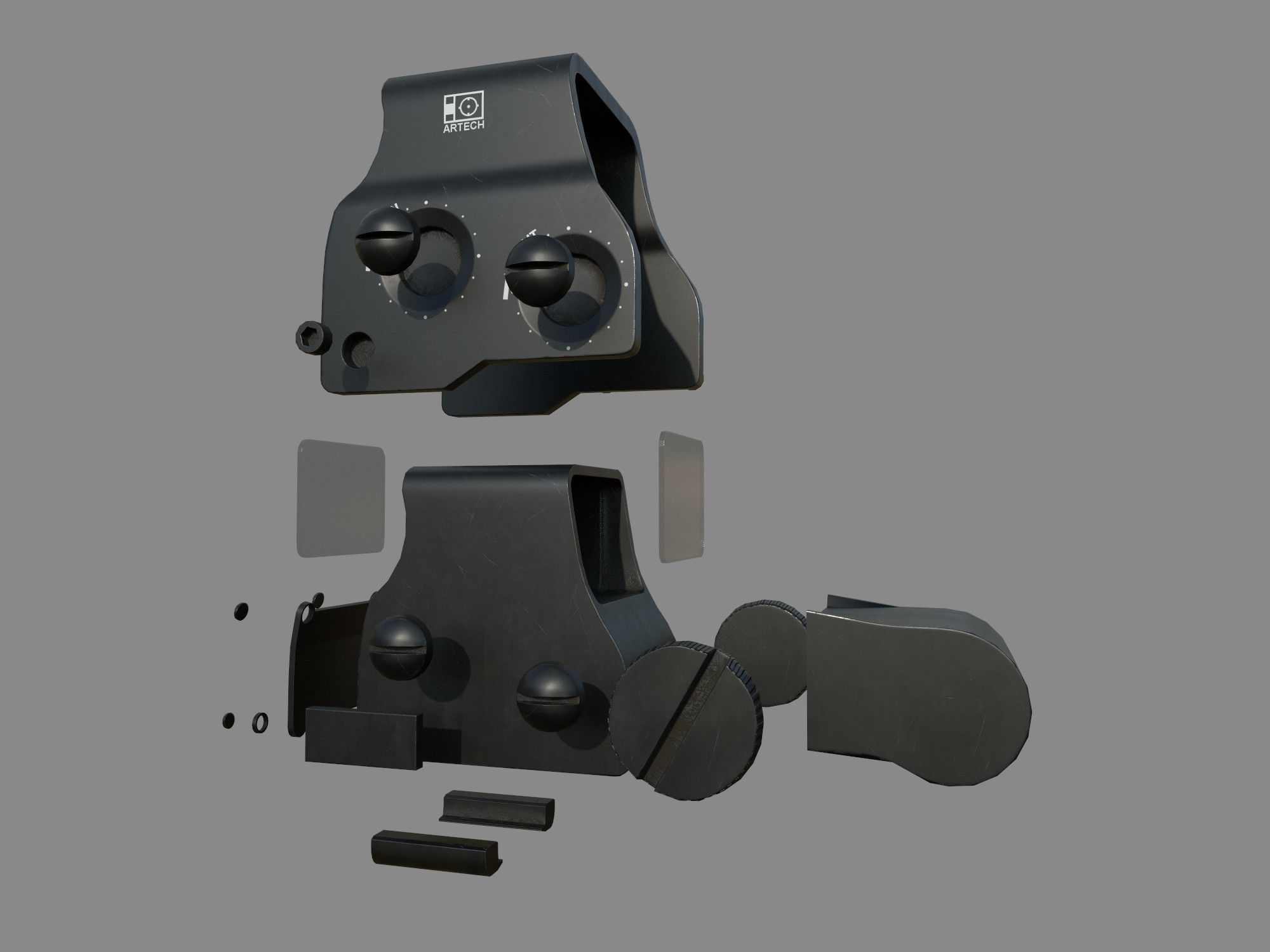 Weapon - Scope - 01 - EoTechXPS3 Low-poly 3D model_13