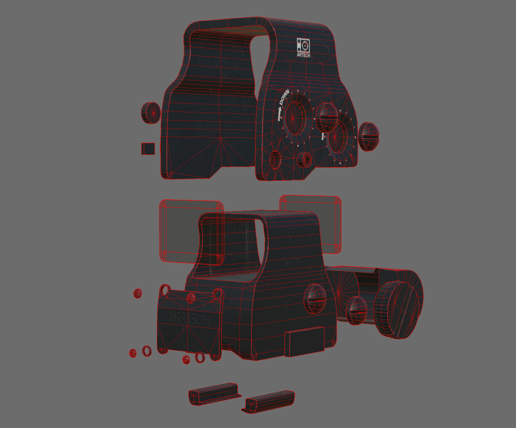 Weapon - Scope - 01 - EoTechXPS3 Low-poly 3D model_20