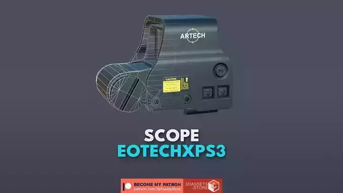Weapon - Scope - 01 - EoTechXPS3 Low-poly 3D model