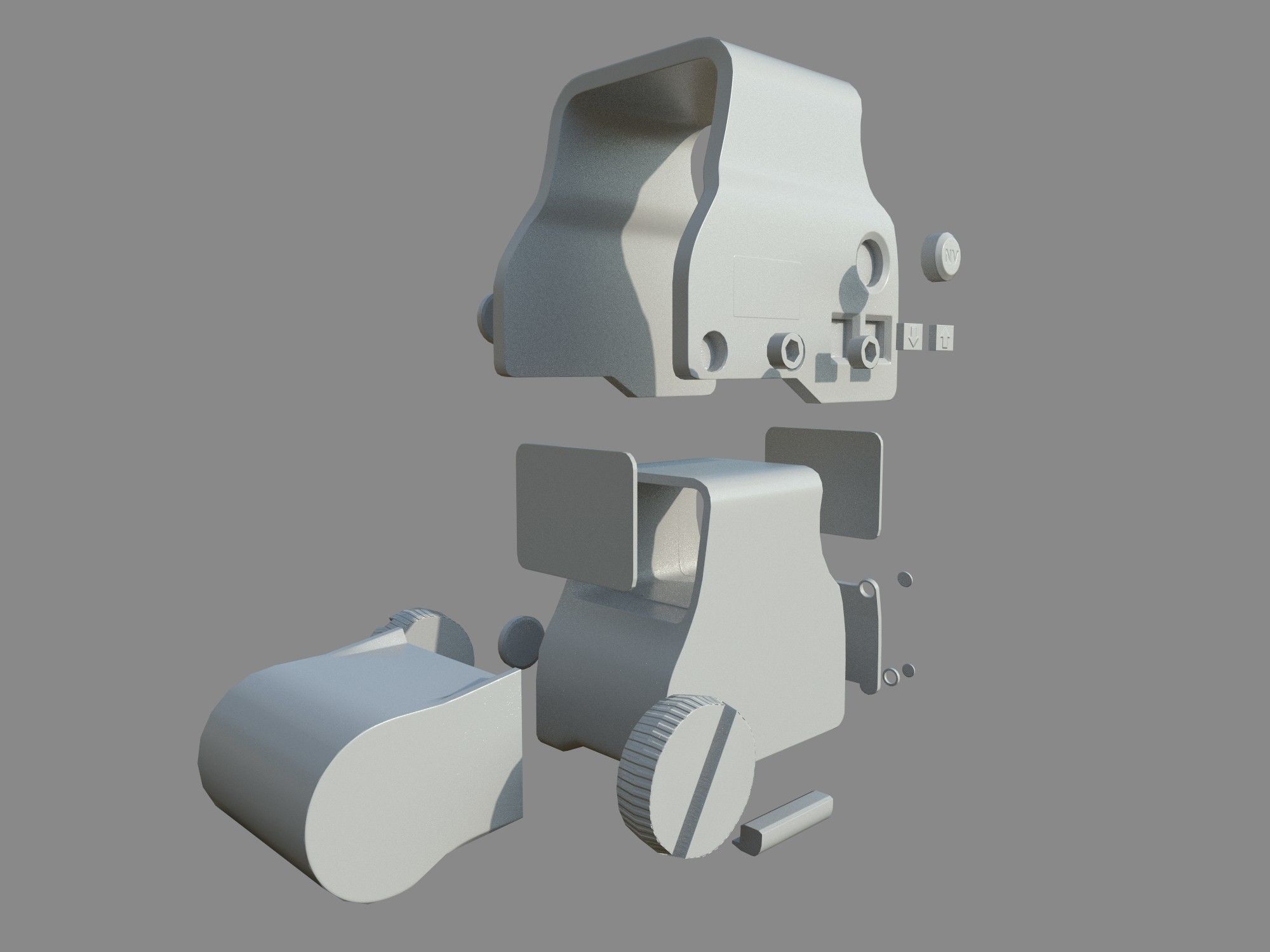 Weapon - Scope - 01 - EoTechXPS3 Low-poly 3D model_14