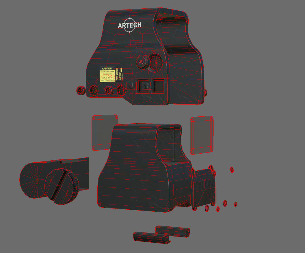 Weapon - Scope - 01 - EoTechXPS3 Low-poly 3D model_19
