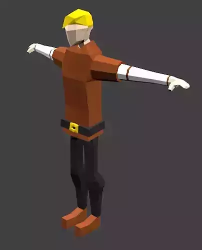 Low Poly Blonde Human Low-poly 3D model