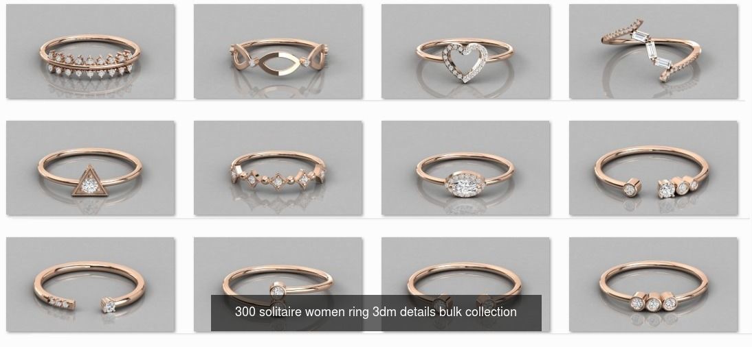 2000 Solitaire ring 3dm 3-4 render detail bulk collection _1