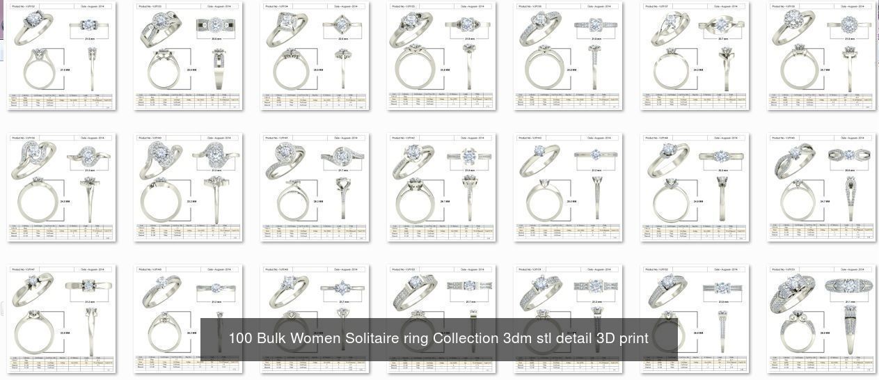 2000 Solitaire ring 3dm 3-4 render detail bulk collection _2