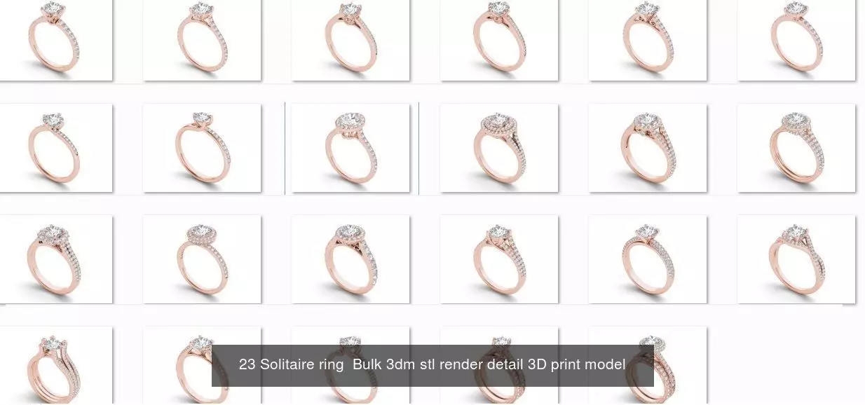 2000 Solitaire ring 3dm 3-4 render detail bulk collection _0