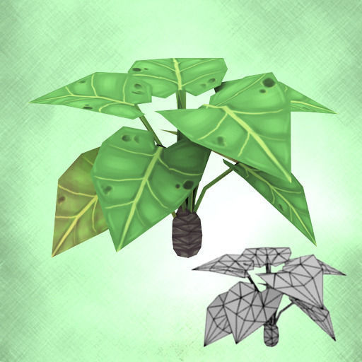 Cartoon of palm tree  Low-poly 3D model_7