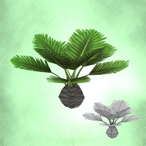 Cartoon of palm tree  Low-poly 3D model_1