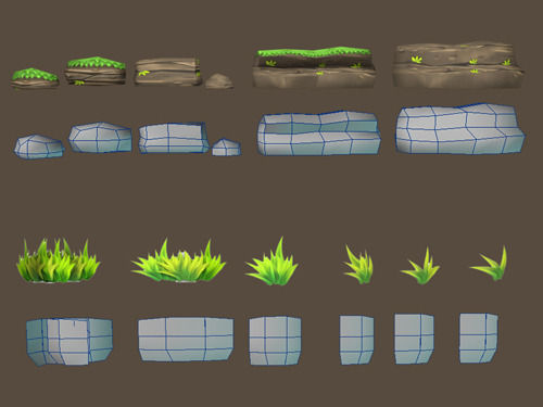 Cartoon of palm tree  Low-poly 3D model_9