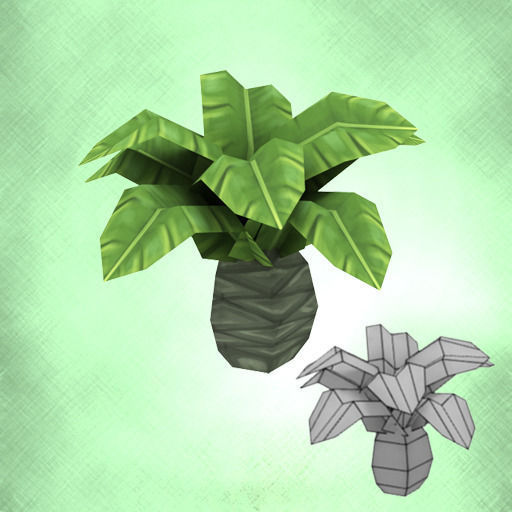 Cartoon of palm tree  Low-poly 3D model_4