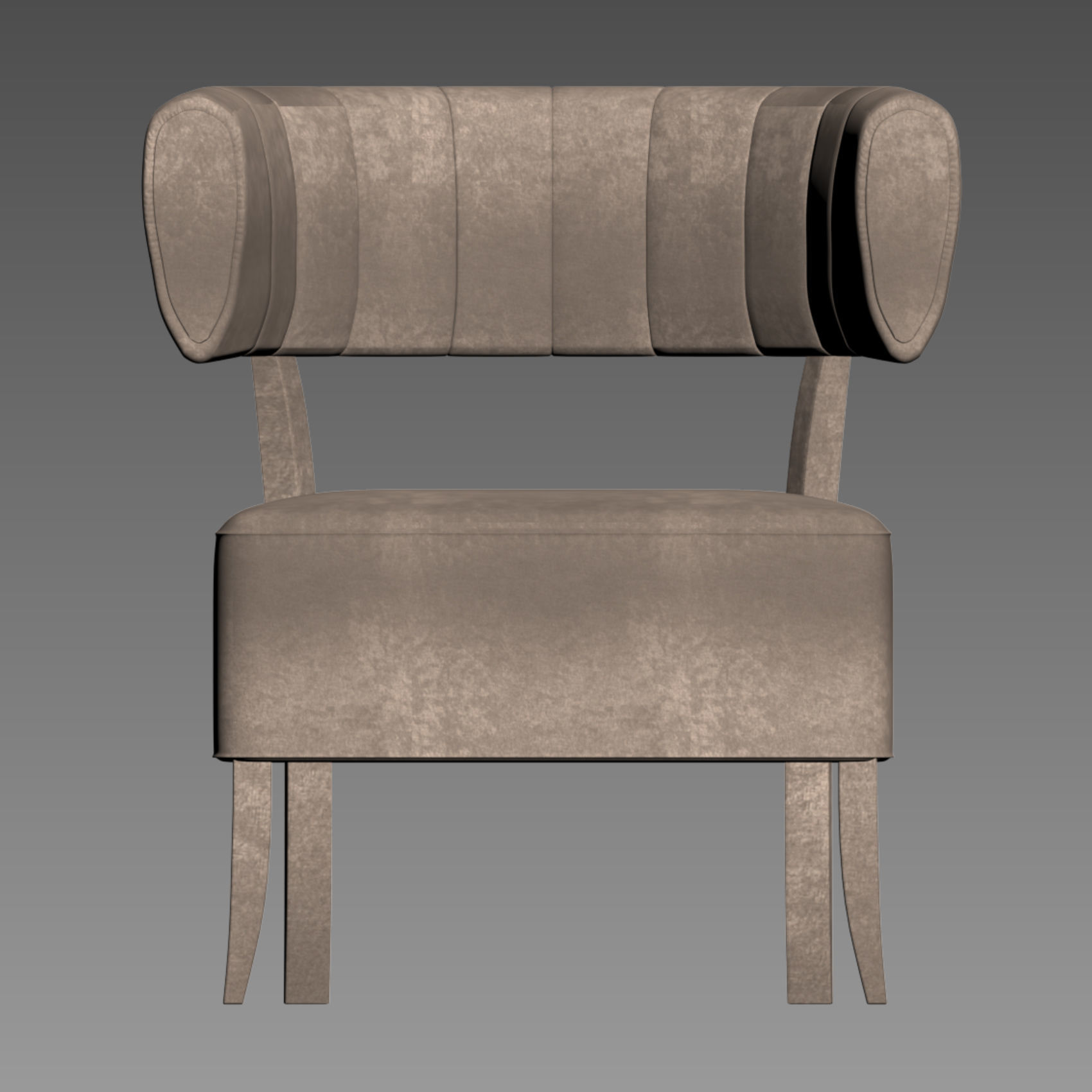 armchair lounge chair velvet 3D model_1
