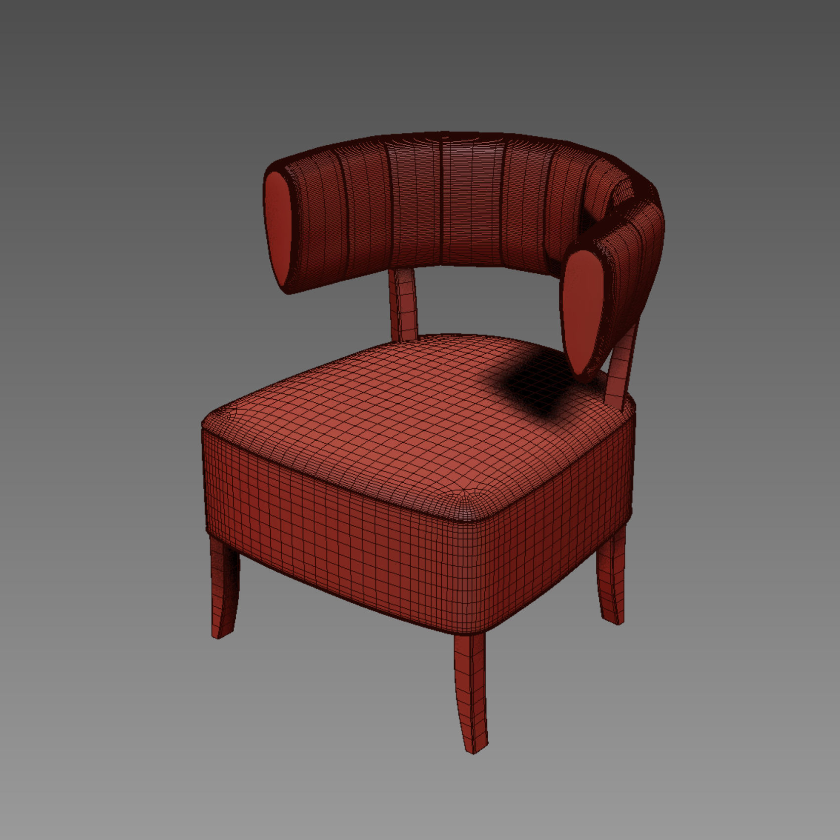 armchair lounge chair velvet 3D model_8